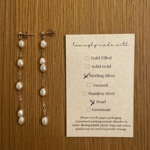 Sterling Silver Pearl Drop Earrings